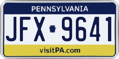PA license plate JFX9641