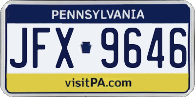 PA license plate JFX9646