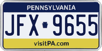 PA license plate JFX9655