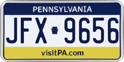PA license plate JFX9656