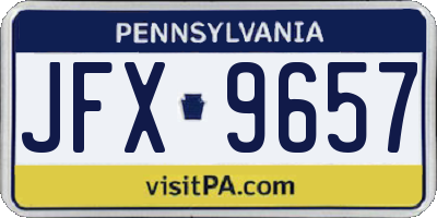 PA license plate JFX9657