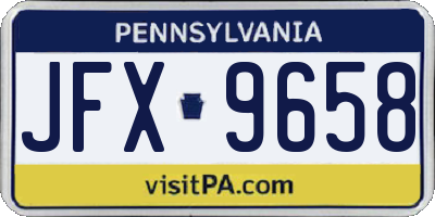 PA license plate JFX9658