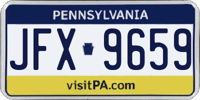 PA license plate JFX9659