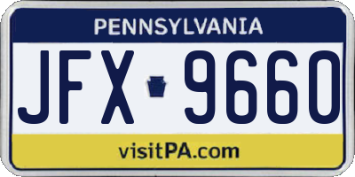 PA license plate JFX9660