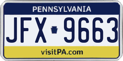 PA license plate JFX9663