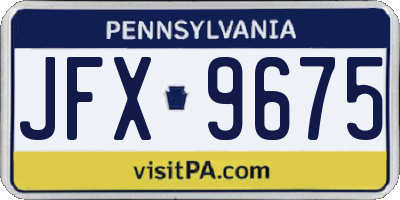 PA license plate JFX9675