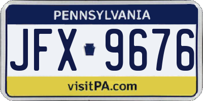 PA license plate JFX9676