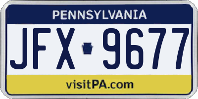 PA license plate JFX9677