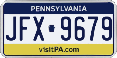 PA license plate JFX9679