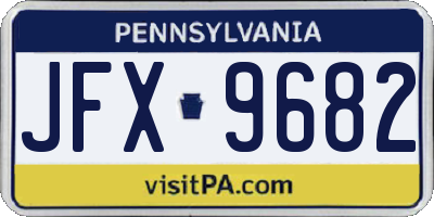 PA license plate JFX9682