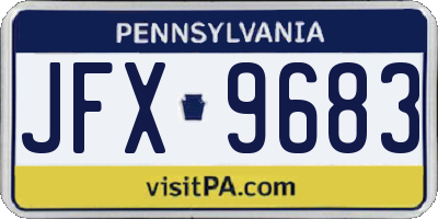 PA license plate JFX9683