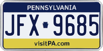 PA license plate JFX9685
