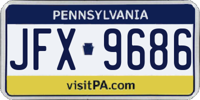PA license plate JFX9686