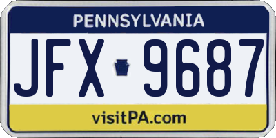 PA license plate JFX9687
