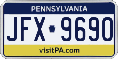 PA license plate JFX9690