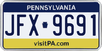 PA license plate JFX9691