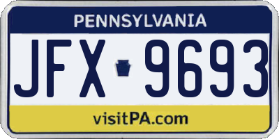 PA license plate JFX9693