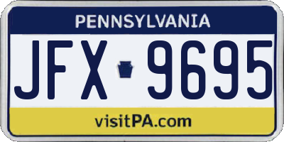 PA license plate JFX9695