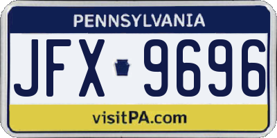 PA license plate JFX9696