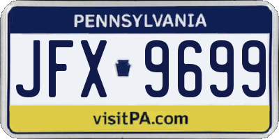 PA license plate JFX9699
