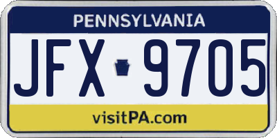 PA license plate JFX9705