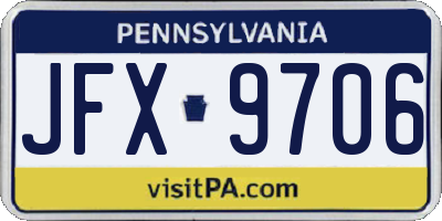 PA license plate JFX9706