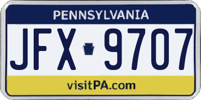 PA license plate JFX9707
