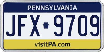PA license plate JFX9709