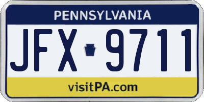 PA license plate JFX9711