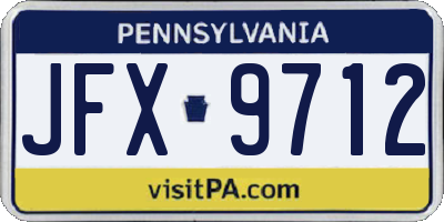 PA license plate JFX9712