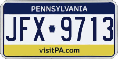 PA license plate JFX9713