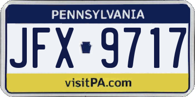 PA license plate JFX9717