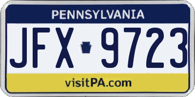 PA license plate JFX9723