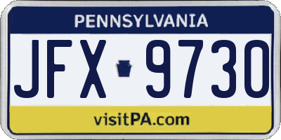 PA license plate JFX9730