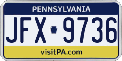 PA license plate JFX9736