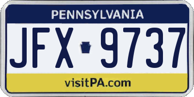 PA license plate JFX9737