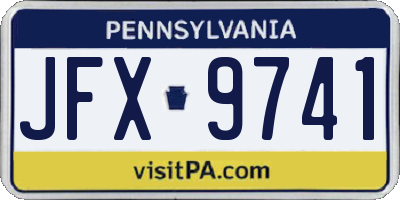 PA license plate JFX9741