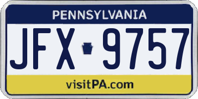PA license plate JFX9757