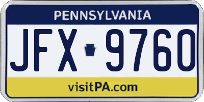 PA license plate JFX9760