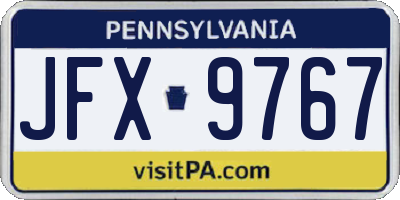PA license plate JFX9767