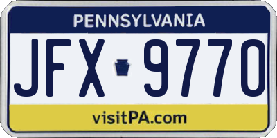 PA license plate JFX9770