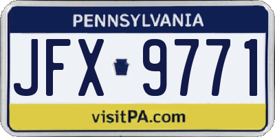 PA license plate JFX9771
