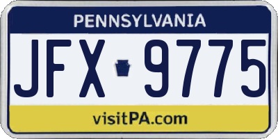 PA license plate JFX9775