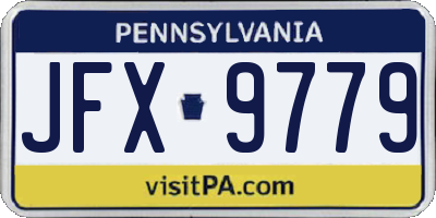 PA license plate JFX9779