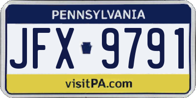 PA license plate JFX9791