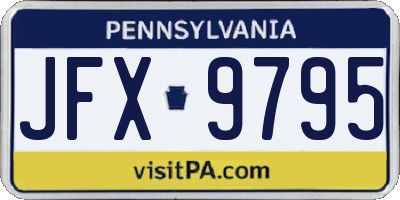 PA license plate JFX9795