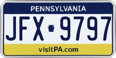 PA license plate JFX9797