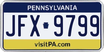 PA license plate JFX9799