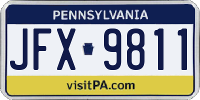 PA license plate JFX9811