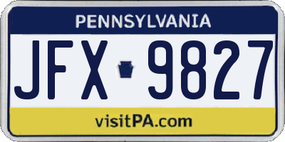 PA license plate JFX9827